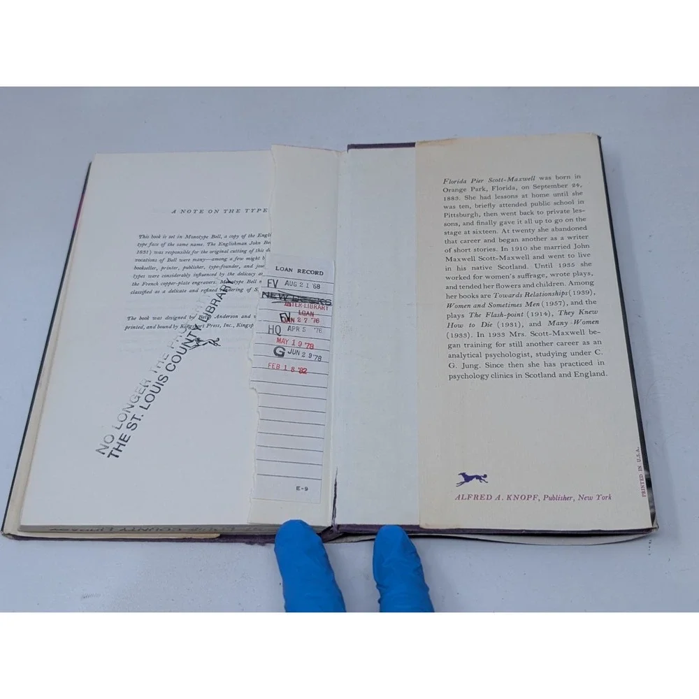 The Measure of My Days by Florida Scott-Maxwell Hardcover Book DJ 1968 Lib Aging